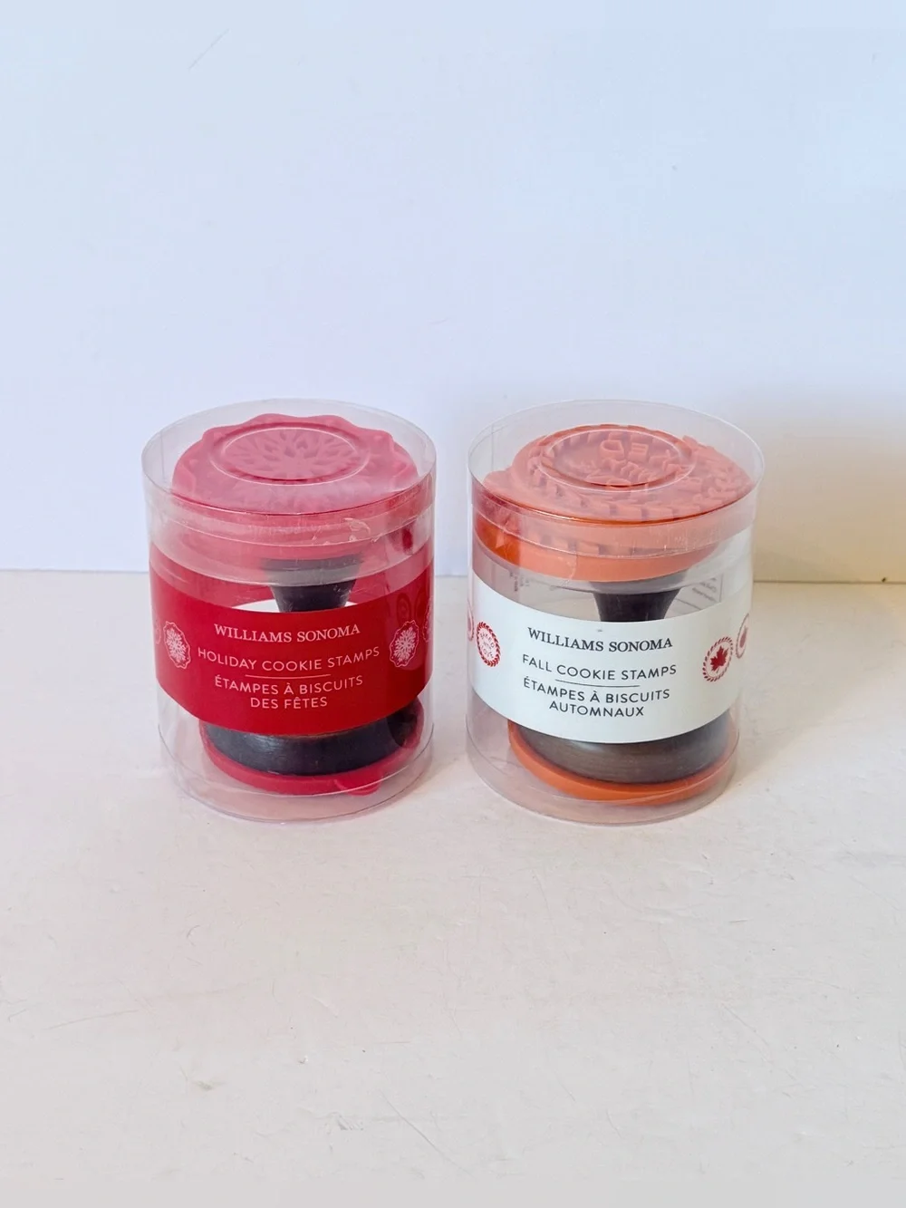 Set of 2 NEW Williams Sonoma Seasonal Silicone Cookie Stamp Sets Holiday & Fall